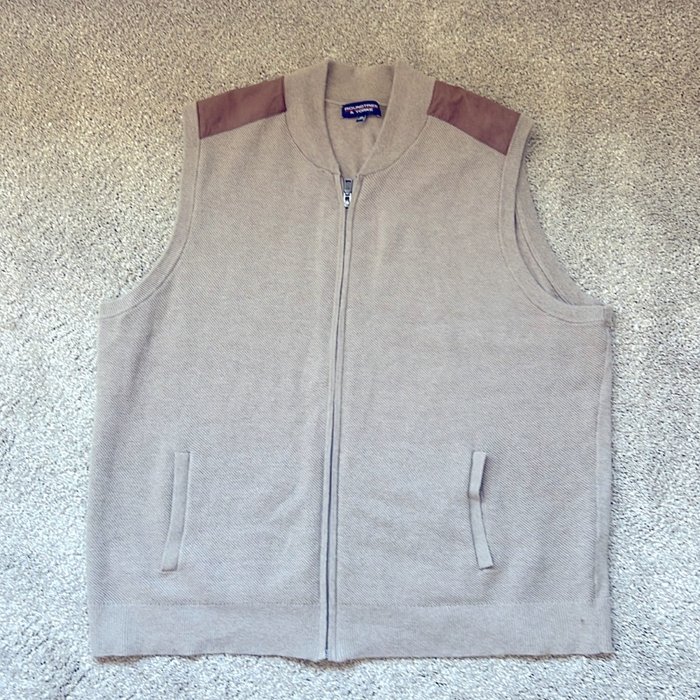 Men’s XXL sweater vest suede brown